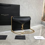 YSL CASSANDRA MONOGRAM CLASP BAG BLACK LEATHER 532750 SIZE 22 CM - 6