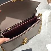 YSL CASSANDRA MONOGRAM CLASP BAG GRAY LEATHER 532750 SIZE 22 CM - 6