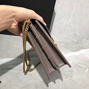 YSL CASSANDRA MONOGRAM CLASP BAG GRAY LEATHER 532750 SIZE 22 CM - 5