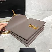 YSL CASSANDRA MONOGRAM CLASP BAG GRAY LEATHER 532750 SIZE 22 CM - 4