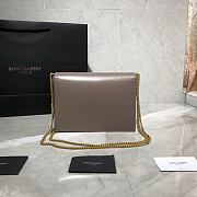 YSL CASSANDRA MONOGRAM CLASP BAG GRAY LEATHER 532750 SIZE 22 CM - 2