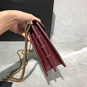 YSL CASSANDRA MONOGRAM CLASP BAG BORDEAUX LEATHER 532750 SIZE 22 CM - 6