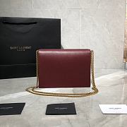 YSL CASSANDRA MONOGRAM CLASP BAG BORDEAUX LEATHER 532750 SIZE 22 CM - 5