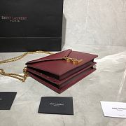YSL CASSANDRA MONOGRAM CLASP BAG BORDEAUX LEATHER 532750 SIZE 22 CM - 3