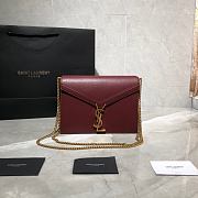YSL CASSANDRA MONOGRAM CLASP BAG BORDEAUX LEATHER 532750 SIZE 22 CM - 4
