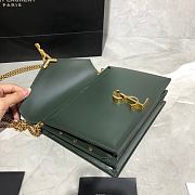 YSL CASSANDRA MONOGRAM CLASP BAG GREEN LEATHER 532750 SIZE 22 CM - 4