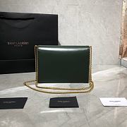 YSL CASSANDRA MONOGRAM CLASP BAG GREEN LEATHER 532750 SIZE 22 CM - 3