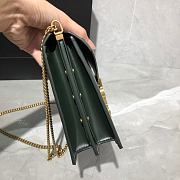 YSL CASSANDRA MONOGRAM CLASP BAG GREEN LEATHER 532750 SIZE 22 CM - 2