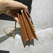 YSL CASSANDRA MONOGRAM CLASP BAG BROWN SUEDE & LEATHER 532750 SIZE 22 CM - 5