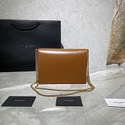 YSL CASSANDRA MONOGRAM CLASP BAG BROWN SUEDE & LEATHER 532750 SIZE 22 CM - 3