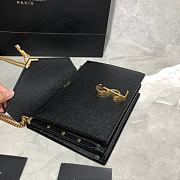 YSL CASSANDRA MONOGRAM CLASP BAG BLACK CAVIAR LEATHER 532750 SIZE 22 CM - 6