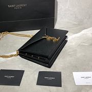 YSL CASSANDRA MONOGRAM CLASP BAG BLACK CAVIAR LEATHER 532750 SIZE 22 CM - 5