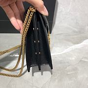 YSL CASSANDRA MONOGRAM CLASP BAG BLACK CAVIAR LEATHER 532750 SIZE 22 CM - 3