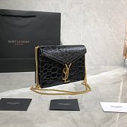 YSL CASSANDRA MONOGRAM CLASP BAG BLACK TURTLE LEATHER 532750 SIZE 22 CM - 2
