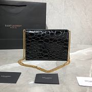 YSL CASSANDRA MONOGRAM CLASP BAG BLACK TURTLE LEATHER 532750 SIZE 22 CM - 3