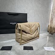 YSL LOULOU PUFFER MEDIUM BAG IN BEIGE LAMBSKIN 577475 SIZE 35 x 23 x 13.5 CM - 6