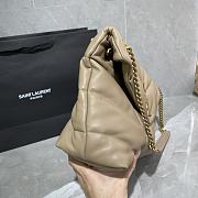 YSL LOULOU PUFFER MEDIUM BAG IN BEIGE LAMBSKIN 577475 SIZE 35 x 23 x 13.5 CM - 5