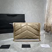 YSL LOULOU PUFFER MEDIUM BAG IN BEIGE LAMBSKIN 577475 SIZE 35 x 23 x 13.5 CM - 4