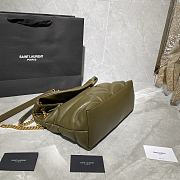 YSL LOULOU PUFFER MEDIUM BAG IN ARMY GREEN LAMBSKIN 577475 SIZE 35 x 23 x 13.5 CM - 4
