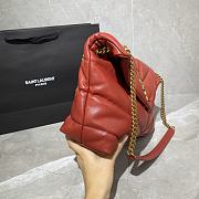YSL LOULOU PUFFER MEDIUM BAG IN RED LAMBSKIN 577475 SIZE 35 x 23 x 13.5 CM - 6