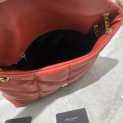 YSL LOULOU PUFFER MEDIUM BAG IN RED LAMBSKIN 577475 SIZE 35 x 23 x 13.5 CM - 5