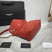 YSL LOULOU PUFFER MEDIUM BAG IN RED LAMBSKIN 577475 SIZE 35 x 23 x 13.5 CM - 4