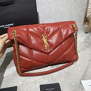 YSL LOULOU PUFFER MEDIUM BAG IN RED LAMBSKIN 577475 SIZE 35 x 23 x 13.5 CM - 2