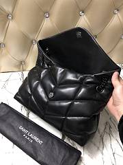 YSL LOULOU PUFFER MEDIUM BAG IN BLACK LAMBSKIN 577475 SIZE 35 x 23 x 13.5 CM - 6
