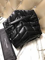 YSL LOULOU PUFFER MEDIUM BAG IN BLACK LAMBSKIN 577475 SIZE 35 x 23 x 13.5 CM - 5