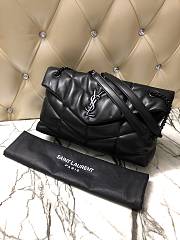 YSL LOULOU PUFFER MEDIUM BAG IN BLACK LAMBSKIN 577475 SIZE 35 x 23 x 13.5 CM - 4