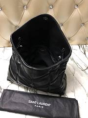 YSL LOULOU PUFFER MEDIUM BAG IN BLACK LAMBSKIN 577475 SIZE 35 x 23 x 13.5 CM - 3