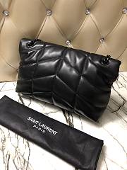 YSL LOULOU PUFFER MEDIUM BAG IN BLACK LAMBSKIN 577475 SIZE 35 x 23 x 13.5 CM - 2