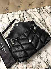 YSL LOULOU PUFFER MEDIUM BAG BLACK & SILVER METAL 577475 SIZE 35 x 23 x 13.5 CM - 2