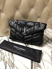 YSL LOULOU PUFFER MEDIUM BAG BLACK & SILVER METAL 577475 SIZE 35 x 23 x 13.5 CM - 4