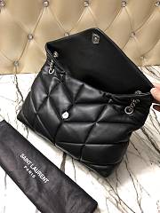 YSL LOULOU PUFFER MEDIUM BAG BLACK & SILVER METAL 577475 SIZE 35 x 23 x 13.5 CM - 3