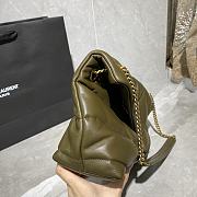 YSL LOULOU PUFFER SMALL BAG IN ARMY GREEN LAMBSKIN 577476 SIZE 29 x 17 x 11 CM - 5