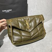 YSL LOULOU PUFFER SMALL BAG IN ARMY GREEN LAMBSKIN 577476 SIZE 29 x 17 x 11 CM - 3