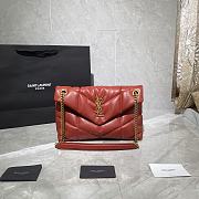 YSL LOULOU PUFFER SMALL BAG IN RED LAMBSKIN 577476 SIZE 29 x 17 x 11 CM - 1
