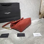 YSL LOULOU PUFFER SMALL BAG IN RED LAMBSKIN 577476 SIZE 29 x 17 x 11 CM - 6