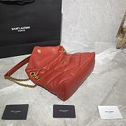 YSL LOULOU PUFFER SMALL BAG IN RED LAMBSKIN 577476 SIZE 29 x 17 x 11 CM - 4