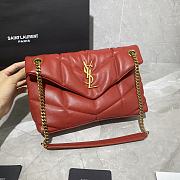 YSL LOULOU PUFFER SMALL BAG IN RED LAMBSKIN 577476 SIZE 29 x 17 x 11 CM - 2