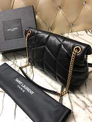 YSL LOULOU PUFFER SMALL BLACK LAMBSKIN GOLD METAL 577476 SIZE 29 x 17 x 11 CM - 6