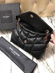 YSL LOULOU PUFFER SMALL BLACK LAMBSKIN GOLD METAL 577476 SIZE 29 x 17 x 11 CM - 5
