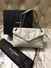 YSL LOULOU PUFFER SMALL BAG IN WHITE LAMBSKIN 577476 SIZE 29 x 17 x 11 CM - 5