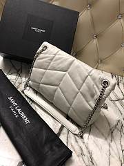YSL LOULOU PUFFER SMALL BAG IN WHITE LAMBSKIN 577476 SIZE 29 x 17 x 11 CM - 6