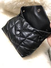 YSL LOULOU PUFFER SMALL BLACK LAMBSKIN BLACK METAL 577476 SIZE 29 x 17 x 11 CM - 3
