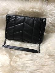 YSL LOULOU PUFFER SMALL BLACK LAMBSKIN BLACK METAL 577476 SIZE 29 x 17 x 11 CM - 2