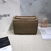 YSL NIKI BABY IN CRINKLED VINTAGE LEATHER BEIGE 533037 SIZE 22 CM - 4