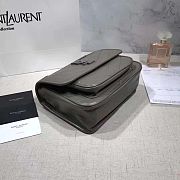 YSL NIKI BABY IN CRINKLED VINTAGE LEATHER GRAY 533037 SIZE 22 CM - 4