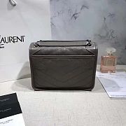 YSL NIKI BABY IN CRINKLED VINTAGE LEATHER GRAY 533037 SIZE 22 CM - 2